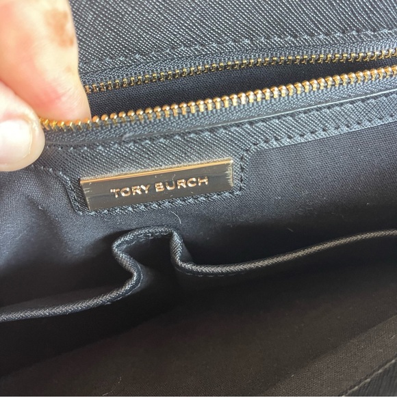 Tory Burch Saffiano Leather Tote Black Bag - Picture 10 of 16